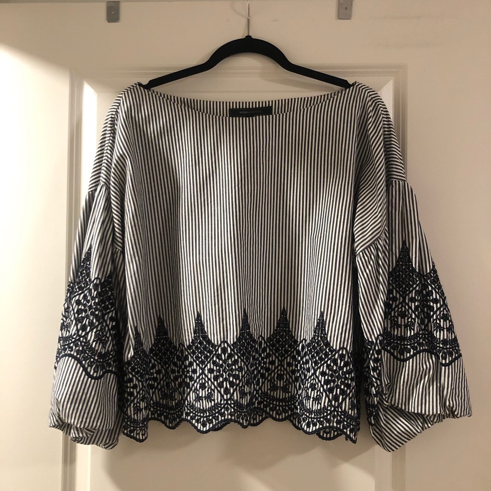 BCBGMAXAZRIA Puff-Sleeve Blouse